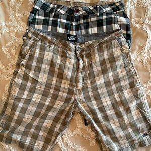 2 men’s size 32 shorts.  Vans and Rusty in good condition